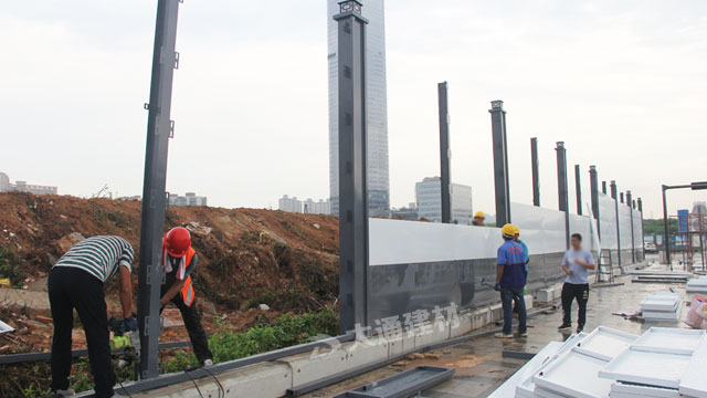 東莞厚街竹園路鋼結構圍擋安裝效果-東莞-深圳市大通建材有限公司鋼圍擋生產定制廠家